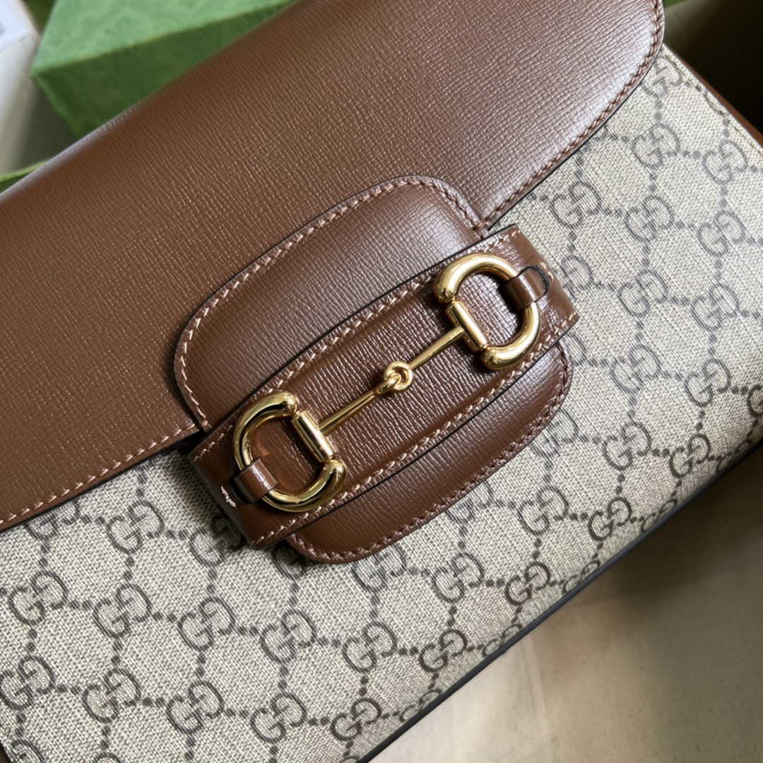 Gucci 702049 Horsebit 1955 medium bag in brown GG leather