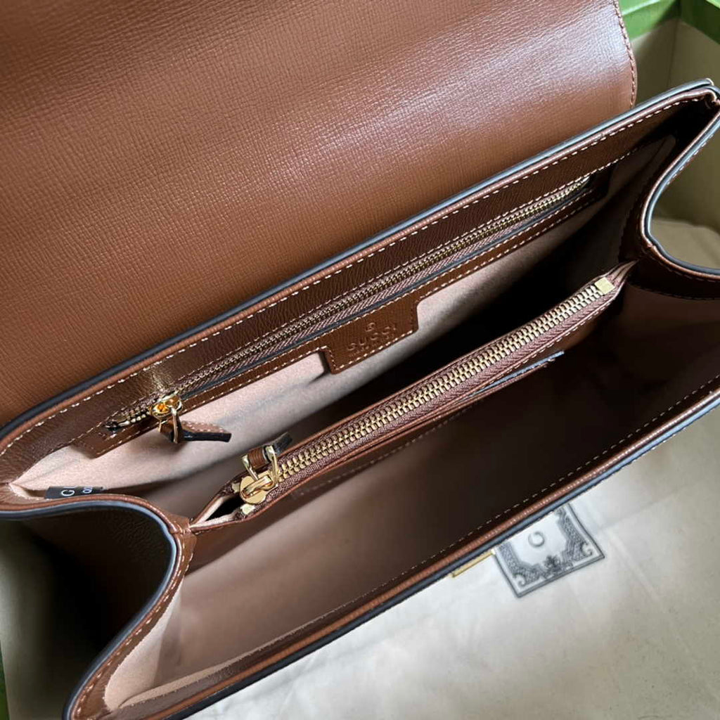 Gucci 702049 Horsebit 1955 medium bag in brown GG leather