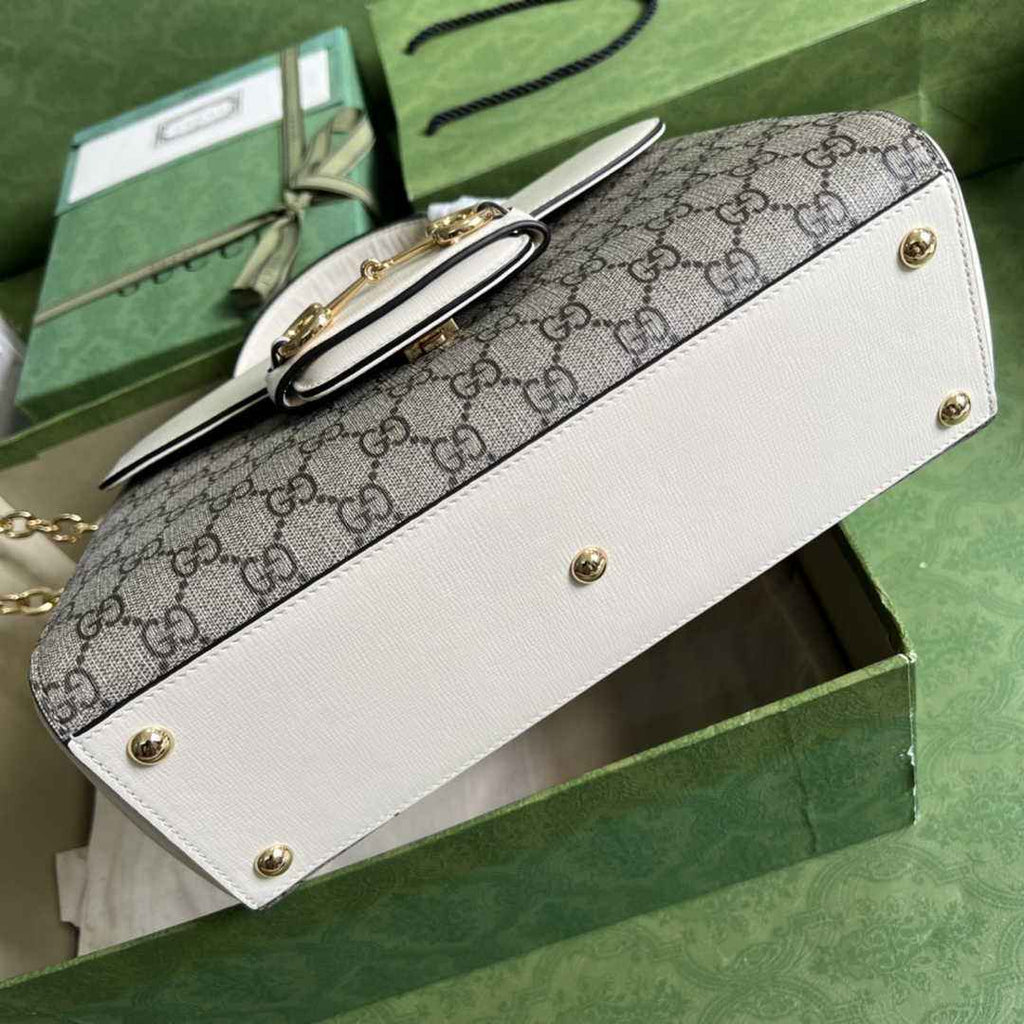 Gucci 702049 Horsebit 1955 medium bag in beige GG leather