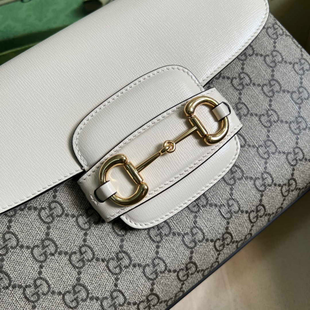 Gucci 702049 Horsebit 1955 medium bag in beige GG leather