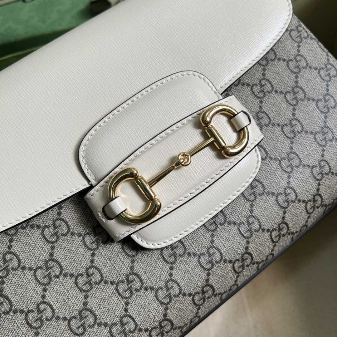Gucci 702049 Horsebit 1955 medium bag in beige GG leather