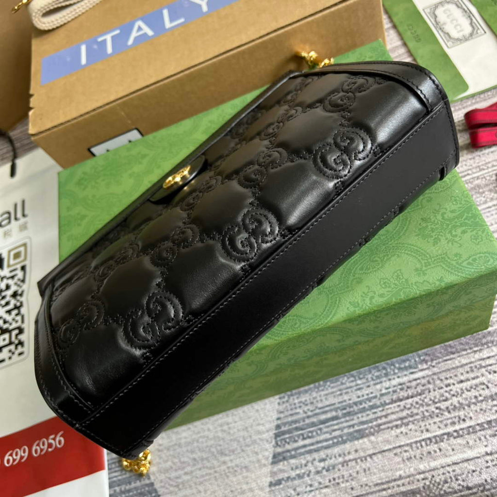 Gucci ‎‎702200 GG Matelassé leather small black