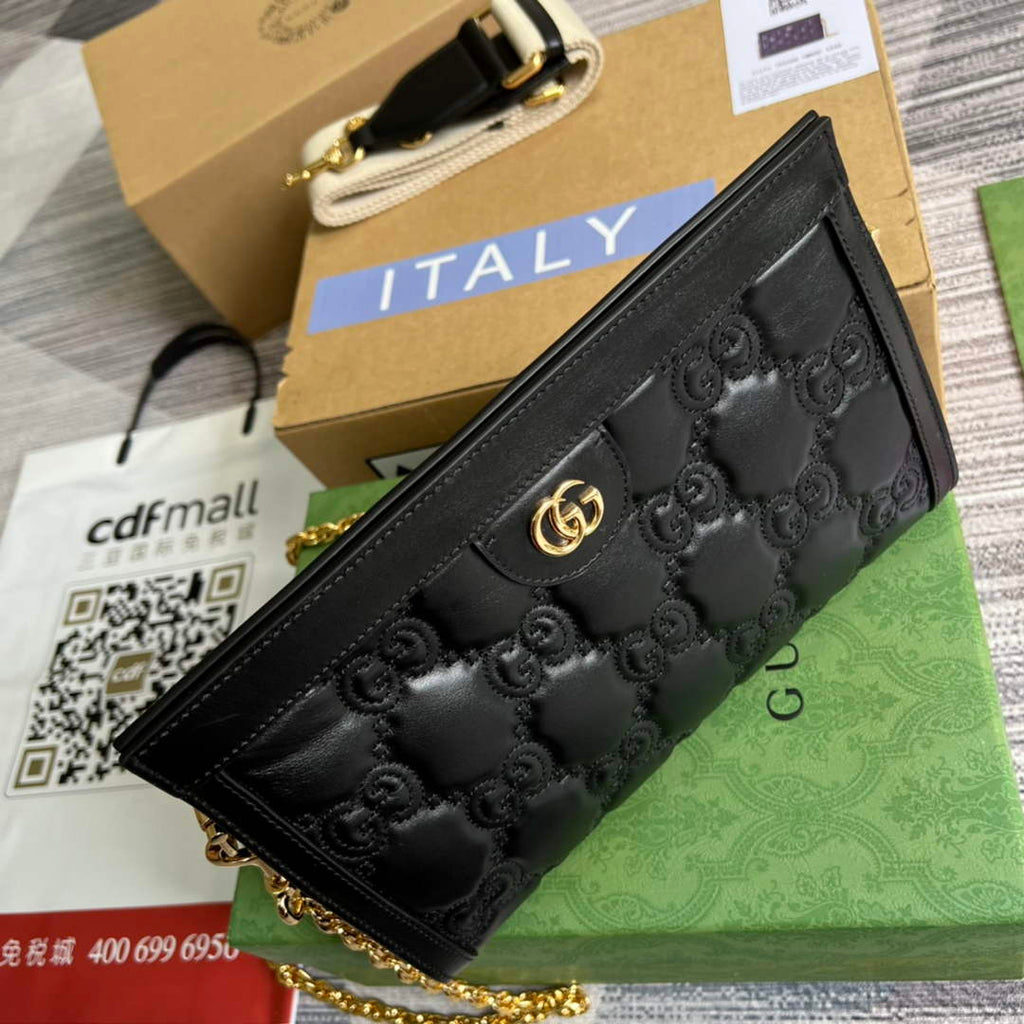 Gucci ‎‎702200 GG Matelassé leather small black