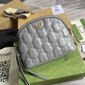 Gucci ‎‎702229 GG Matelassé leather small bag gray