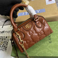 Gucci ‎702251 GG Matelassé leather mini bag light brown