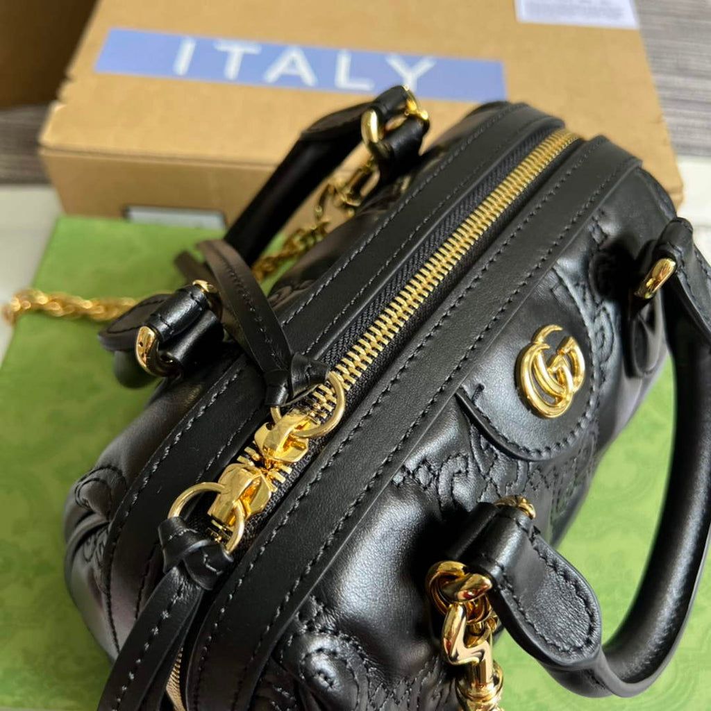 Gucci ‎702251 GG Matelassé leather mini bag Black