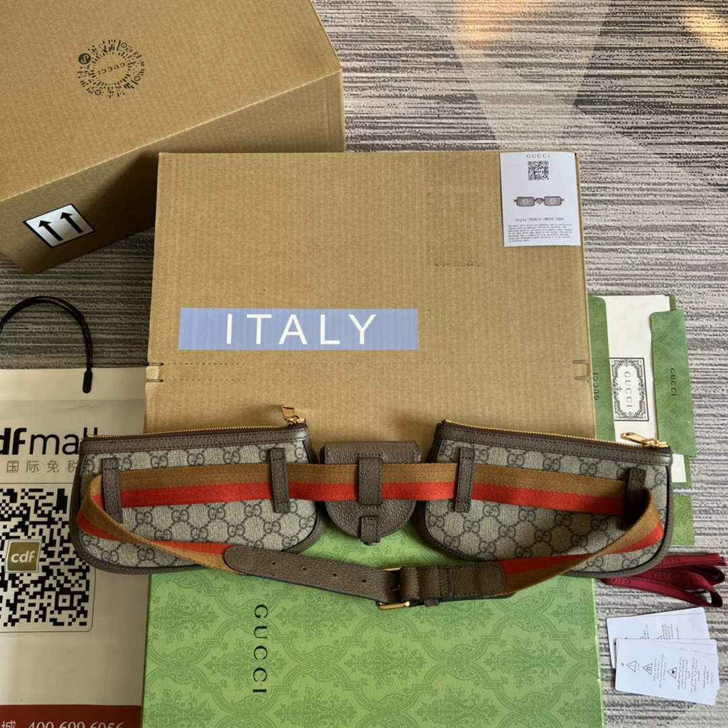 Gucci 702614 Blondie mini belt bag Beige GG Supreme canvas