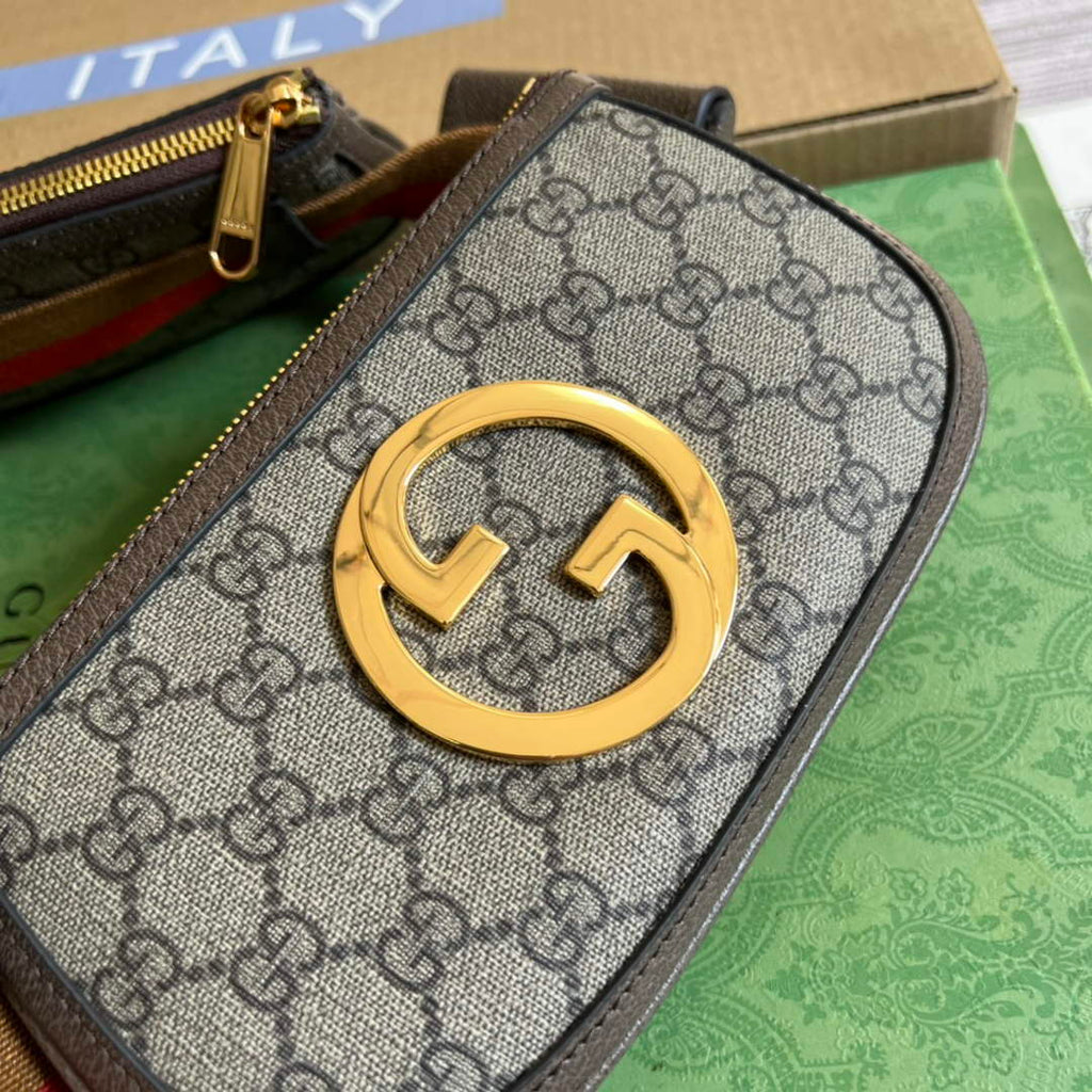 Gucci 702614 Blondie mini belt bag Beige GG Supreme canvas