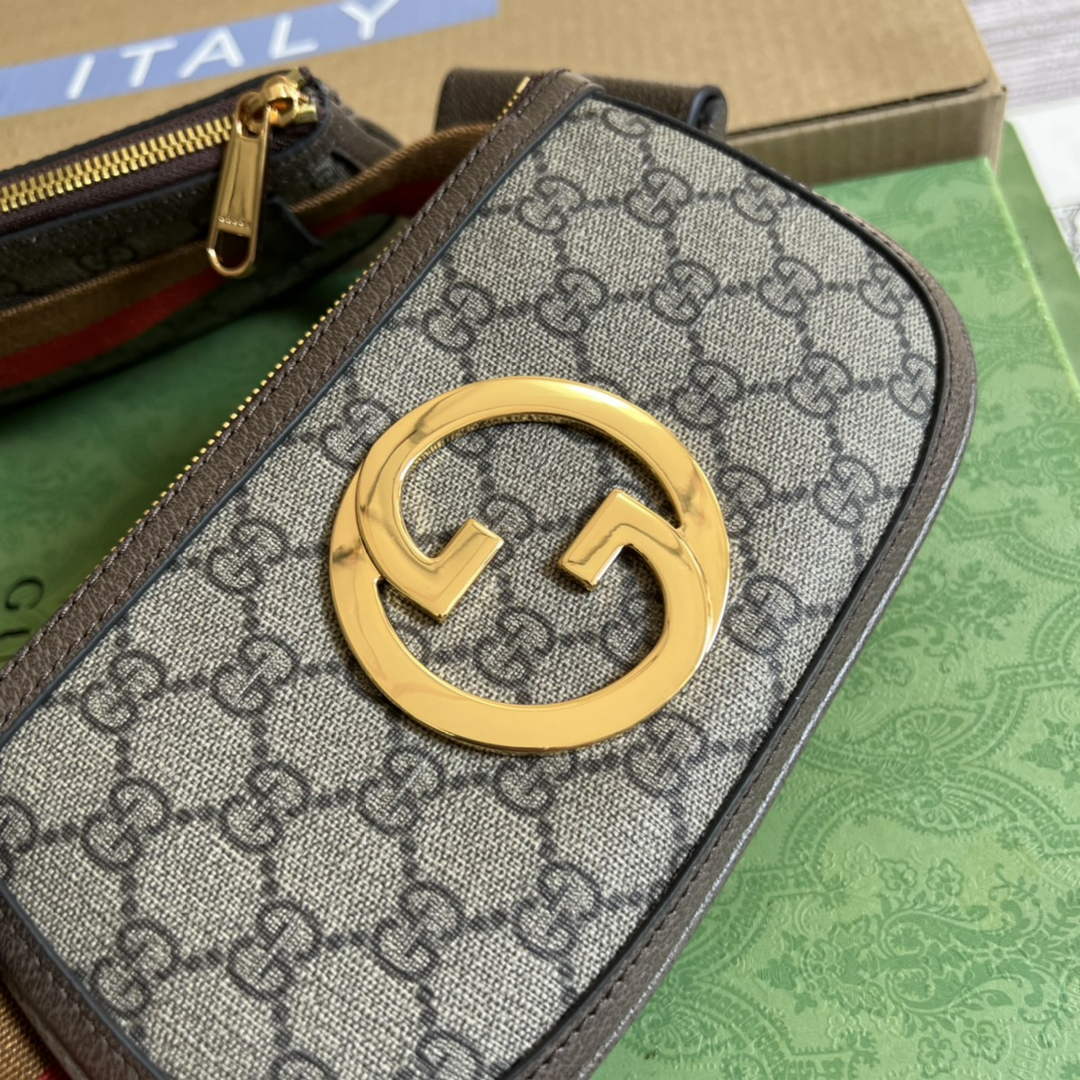 Gucci 702614 Blondie mini belt bag Beige GG Supreme canvas