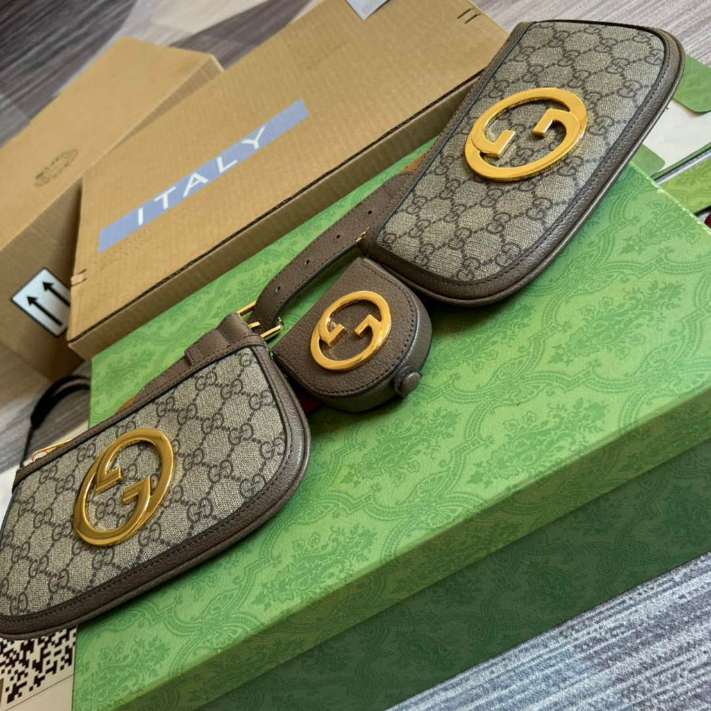 Gucci 702614 Blondie mini belt bag Beige GG Supreme canvas