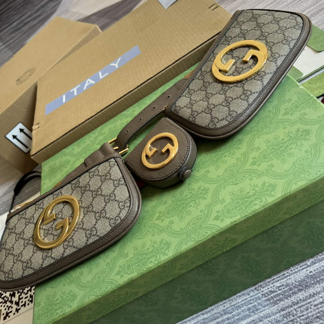 Gucci 702614 Blondie mini belt bag Beige GG Supreme canvas