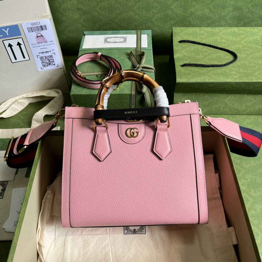 Gucci 702721 Diana Small Tote Bag Pink Leather