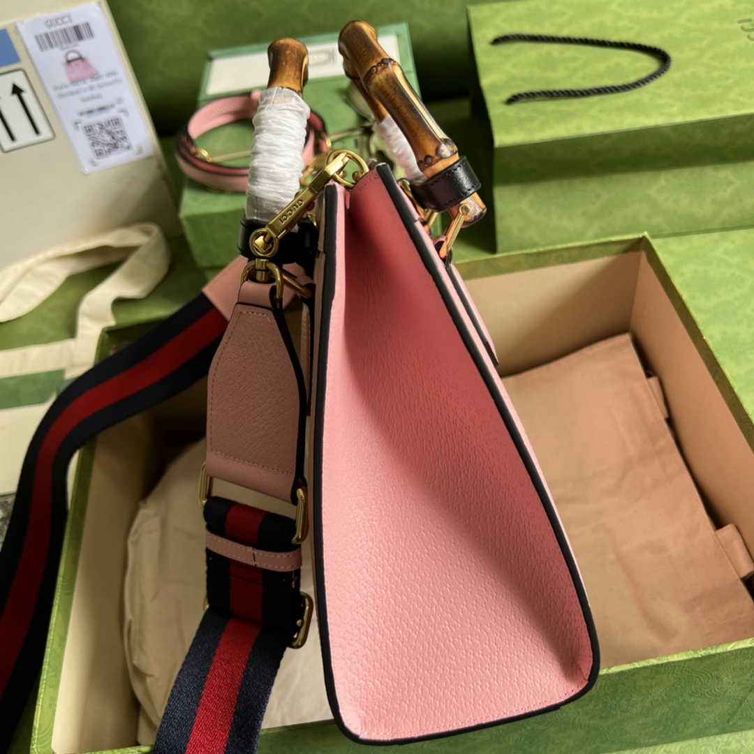 Gucci 702721 Diana Small Tote Bag Pink Leather