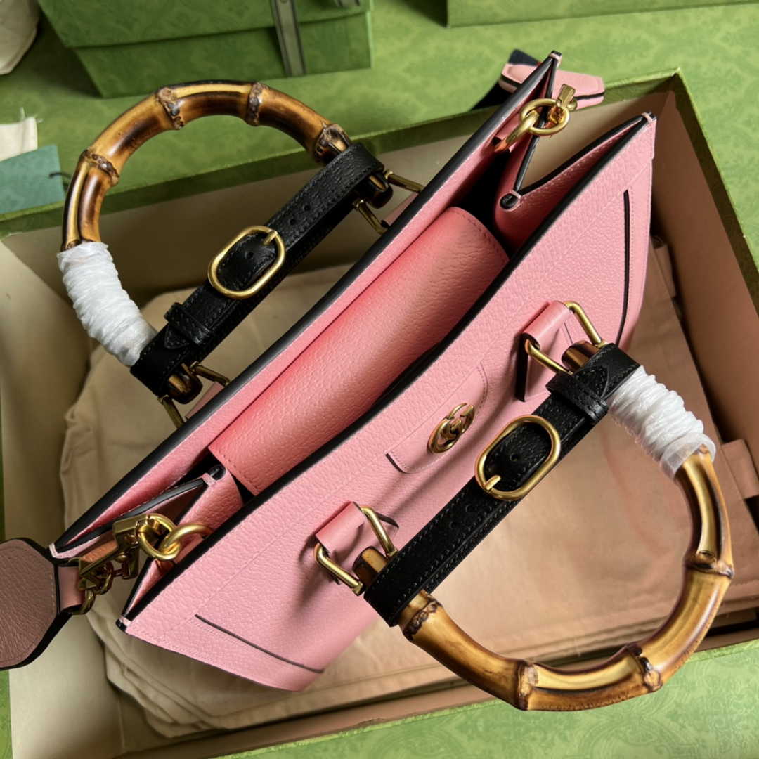 Gucci 702721 Diana Small Tote Bag Pink Leather