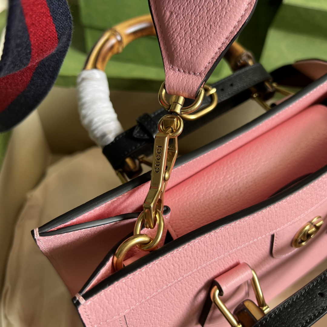 Gucci 702721 Diana Small Tote Bag Pink Leather