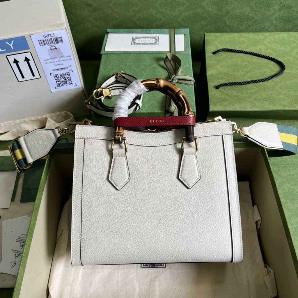 Gucci 702721 Diana Small Tote Bag Beige Leather