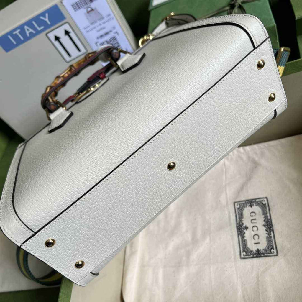Gucci 702721 Diana Small Tote Bag Beige Leather