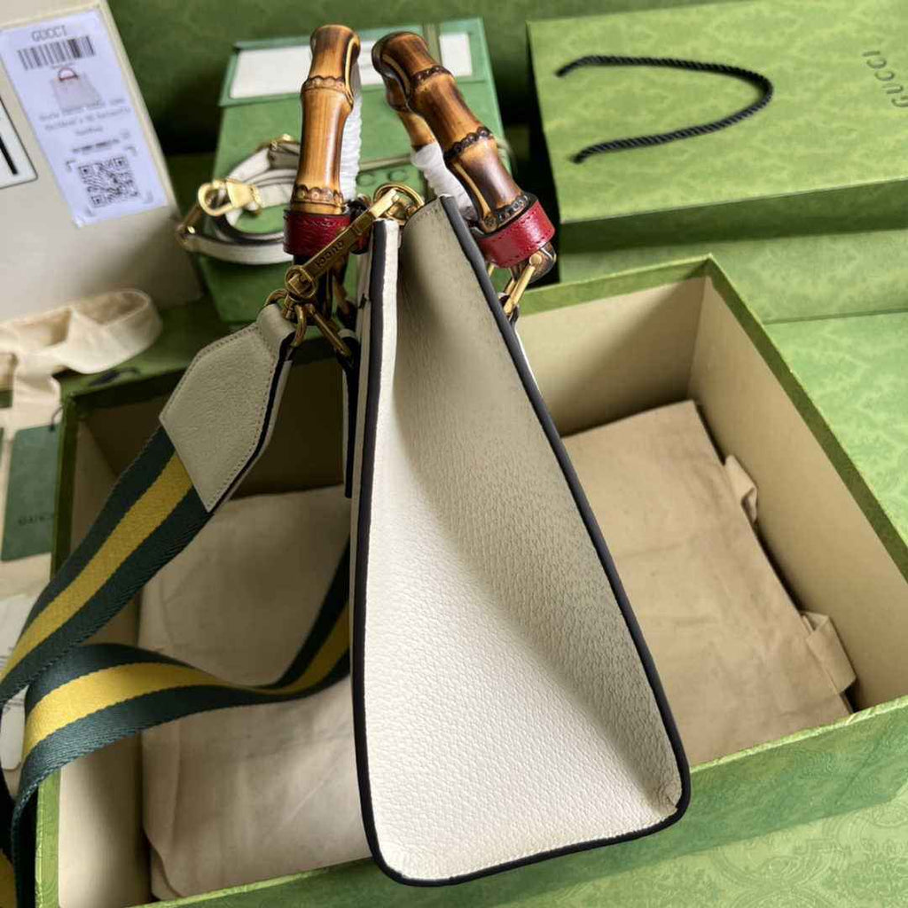 Gucci 702721 Diana Small Tote Bag Beige Leather