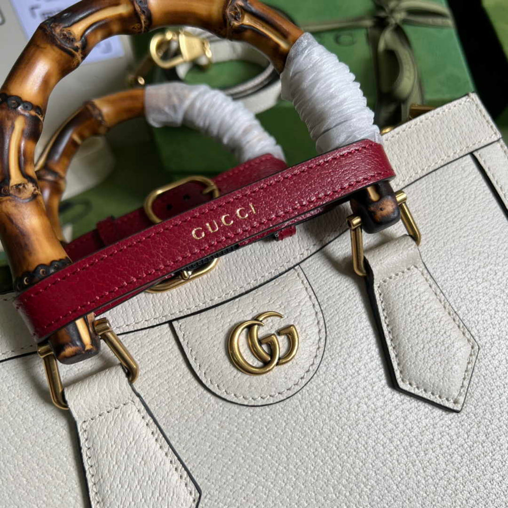 Gucci 702721 Diana Small Tote Bag Beige Leather