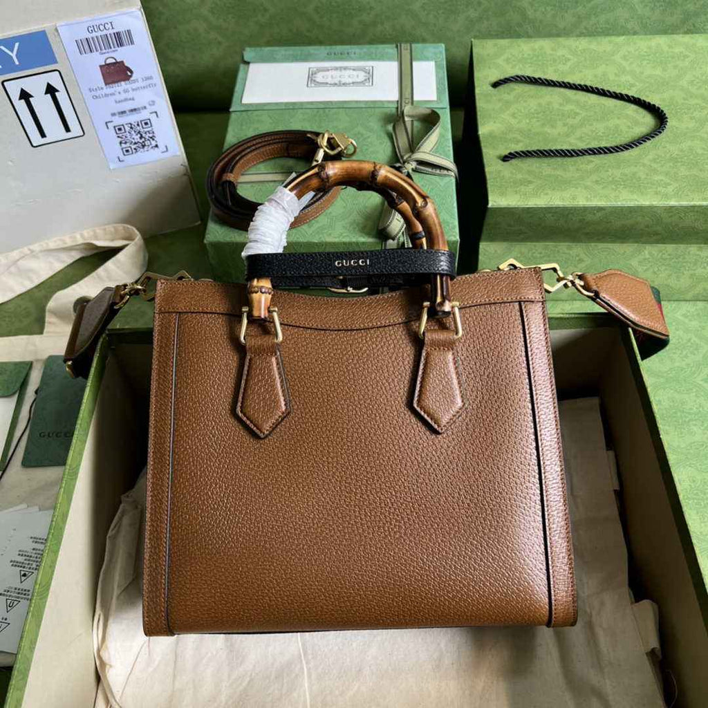 Gucci 702721 Diana Small Tote Bag Leather Brown