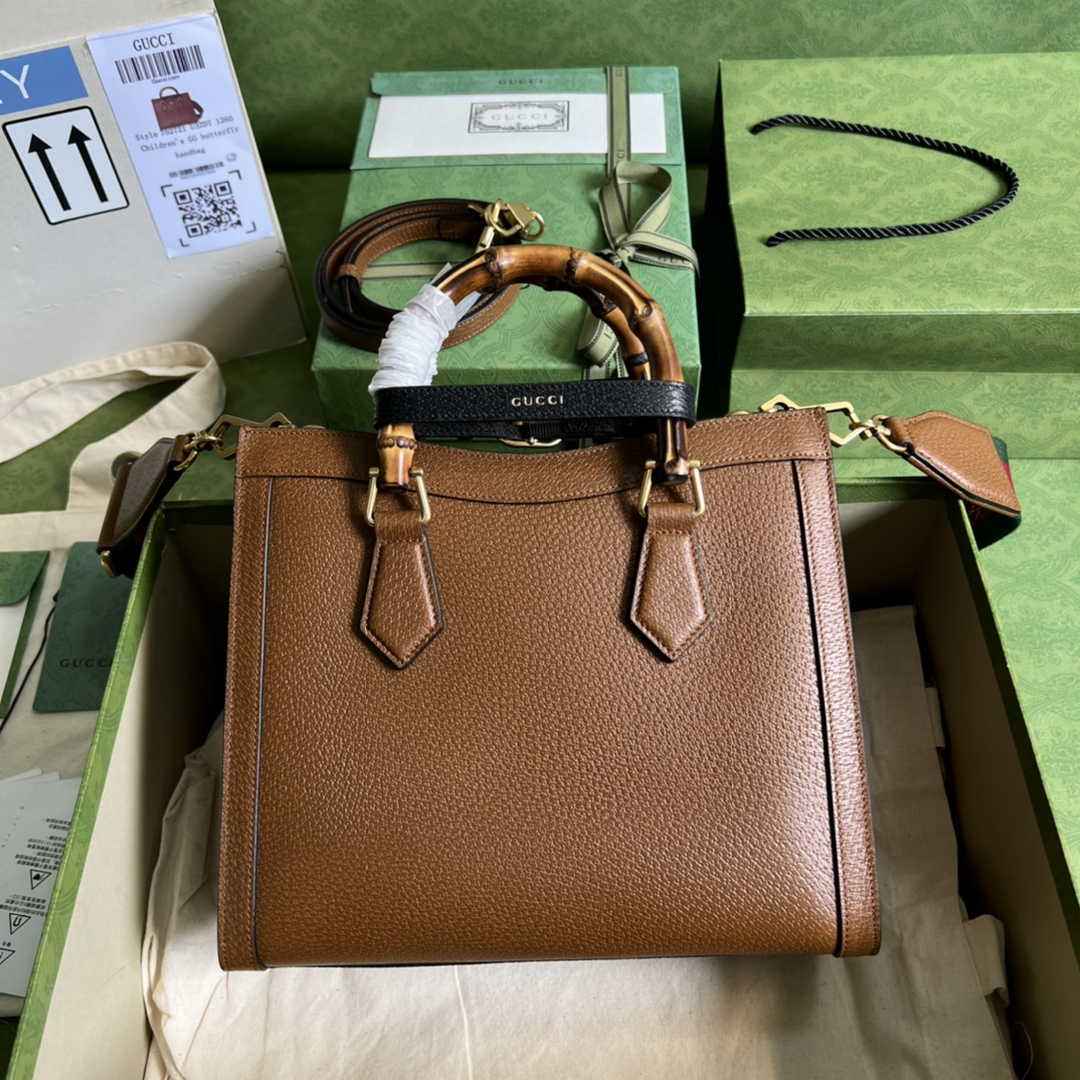 Gucci 702721 Diana Small Tote Bag Leather Brown
