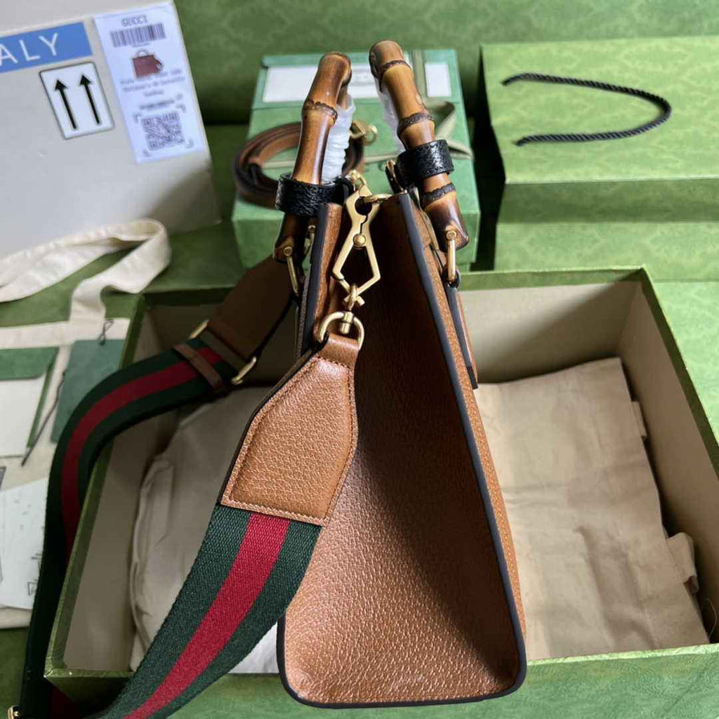 Gucci 702721 Diana Small Tote Bag Leather Brown