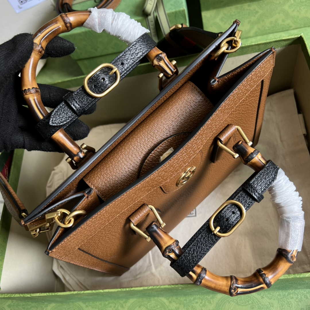 Gucci 702721 Diana Small Tote Bag Leather Brown