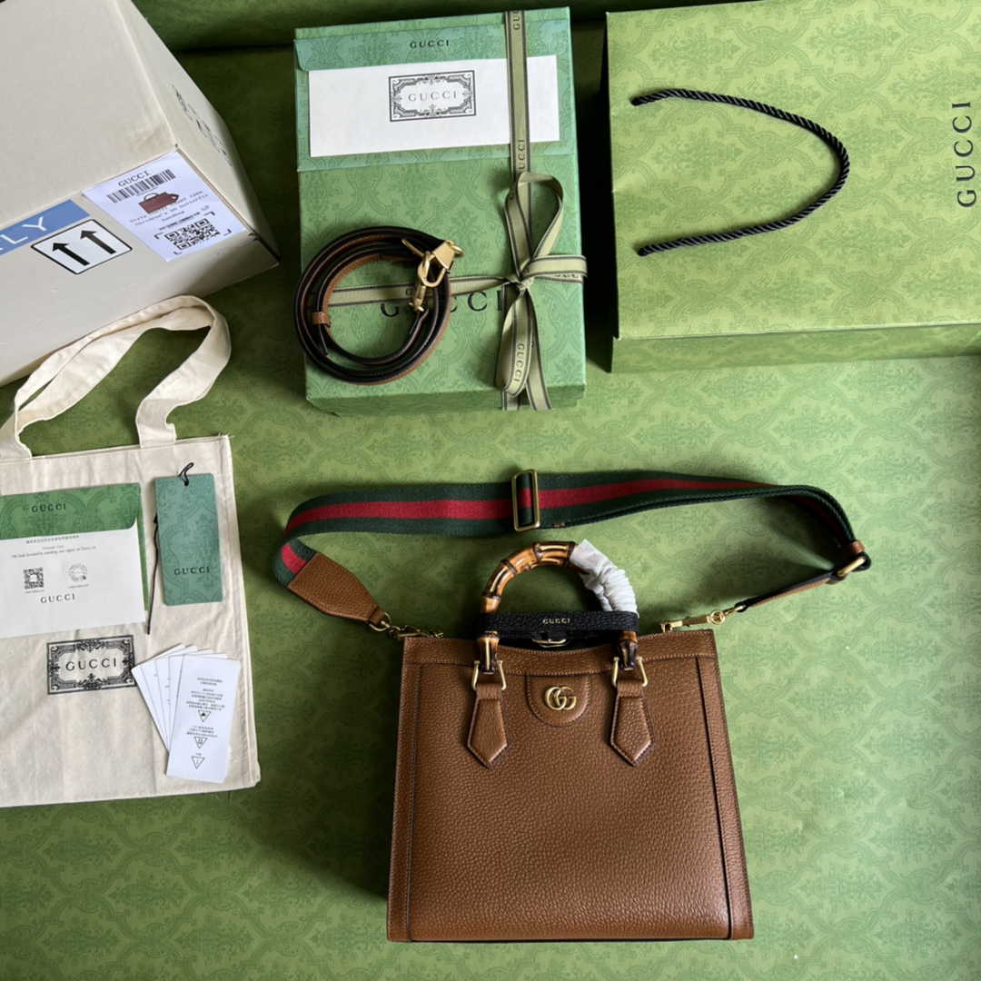 Gucci 702721 Diana Small Tote Bag Leather Brown