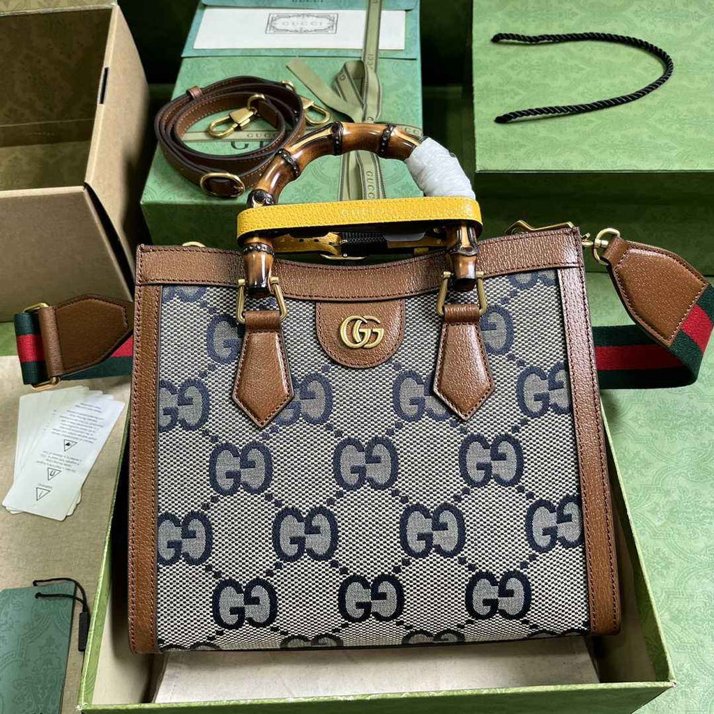 Gucci 702721 Diana Small Tote Bag Beige GG Leather