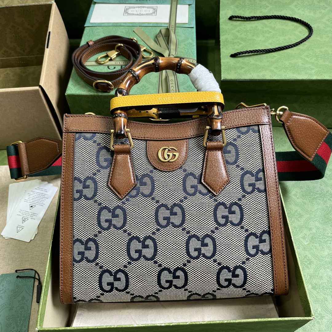 Gucci 702721 Diana Small Tote Bag Beige GG Leather