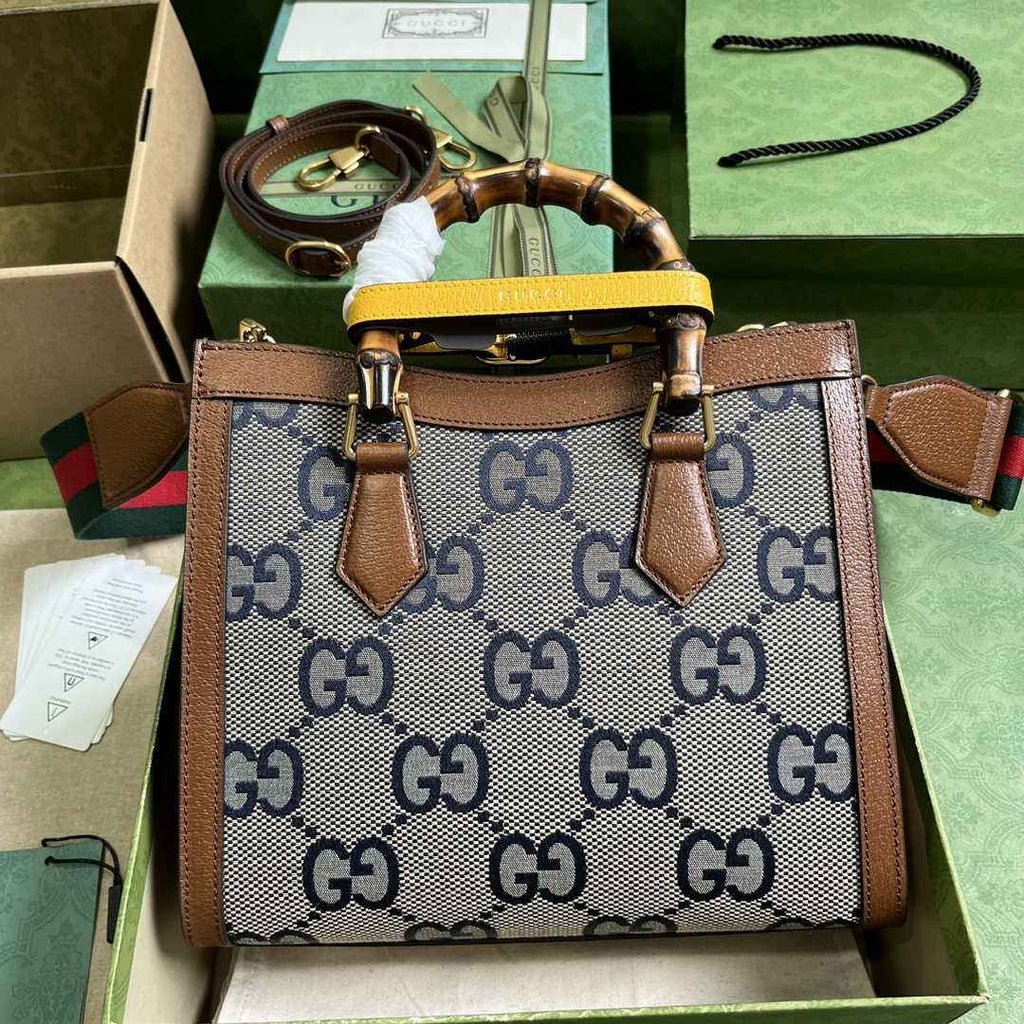 Gucci 702721 Diana Small Tote Bag Beige GG Leather