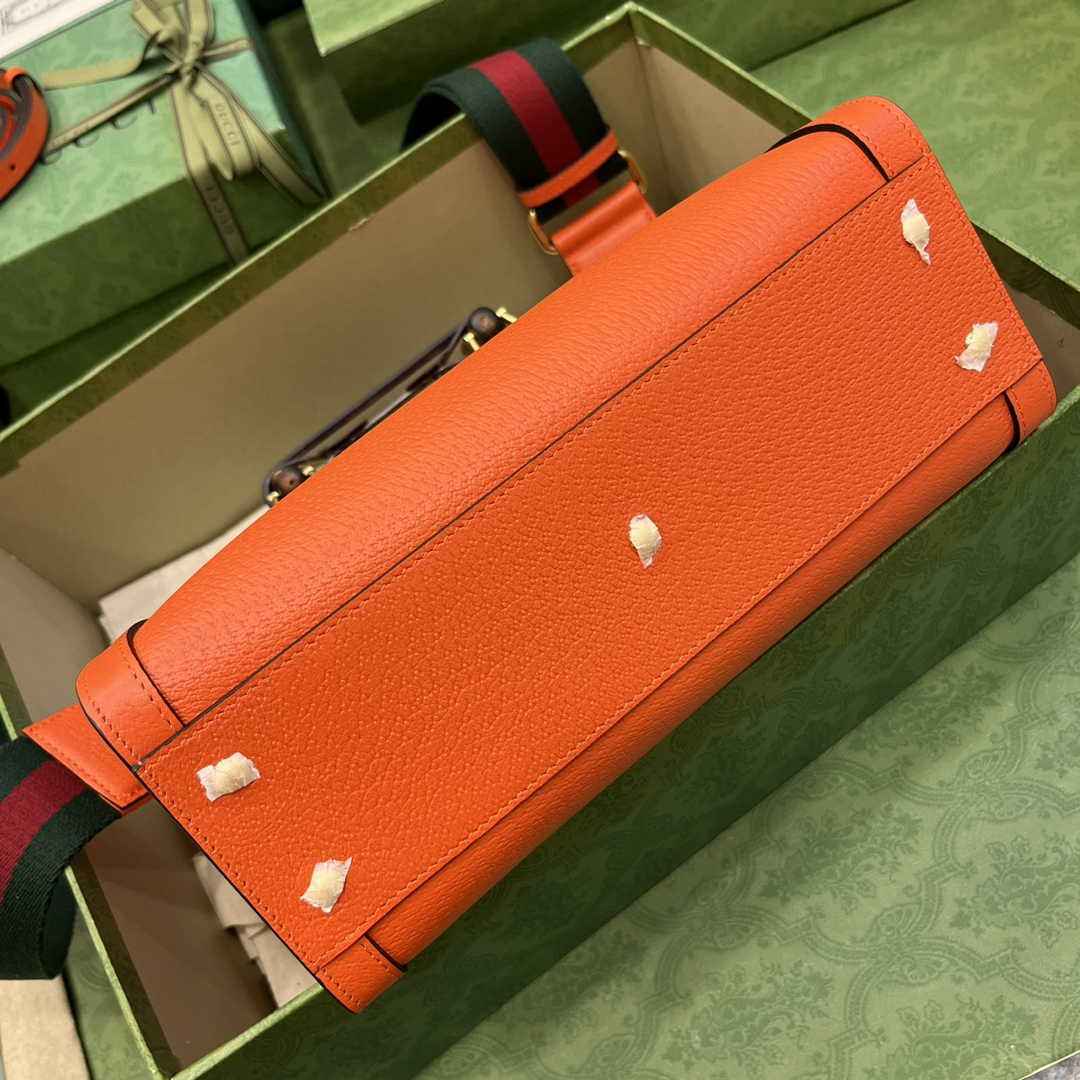 Gucci 702721 Diana Small Tote Bag Orange Leather