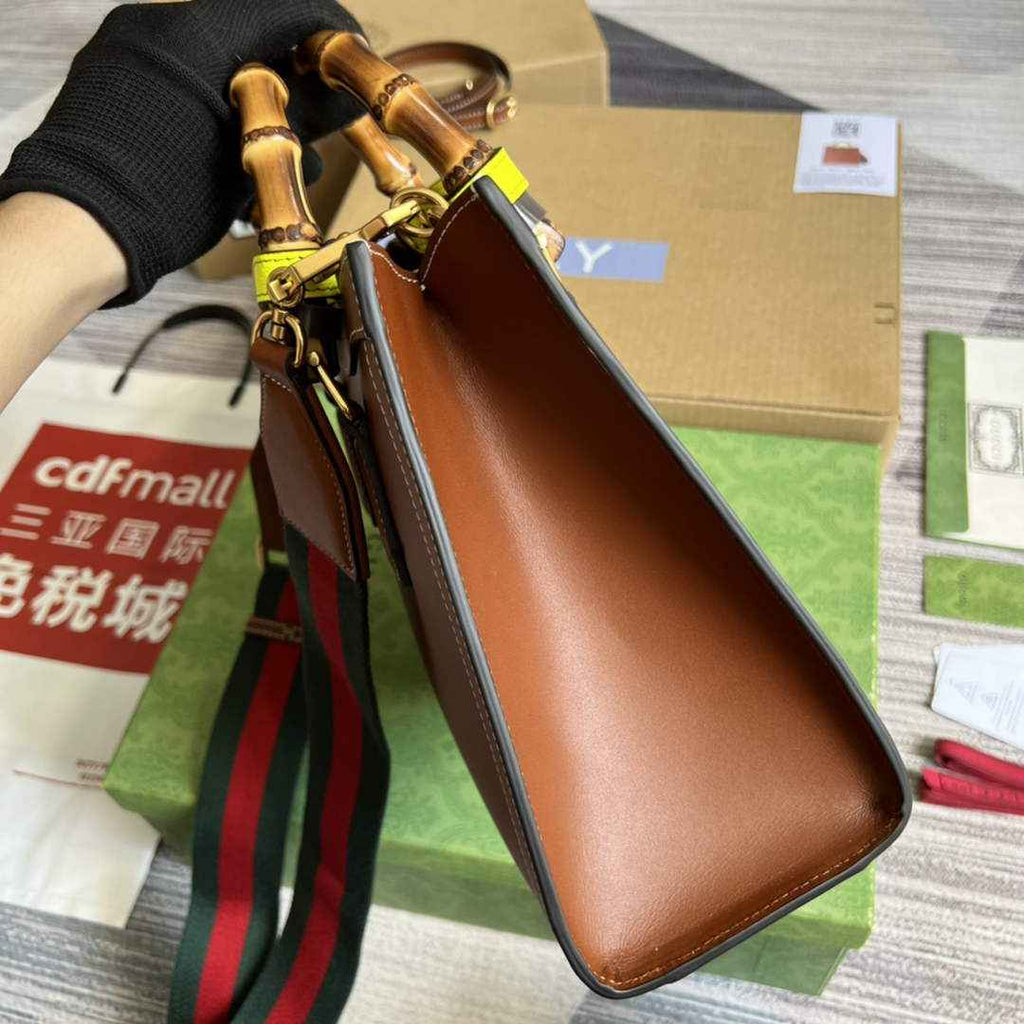 Gucci 702721 Diana Small Tote Bag Brown Leather