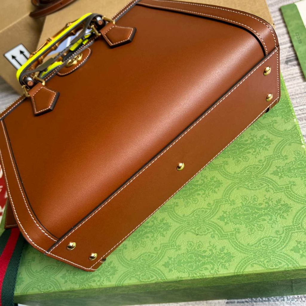 Gucci 702721 Diana Small Tote Bag Brown Leather