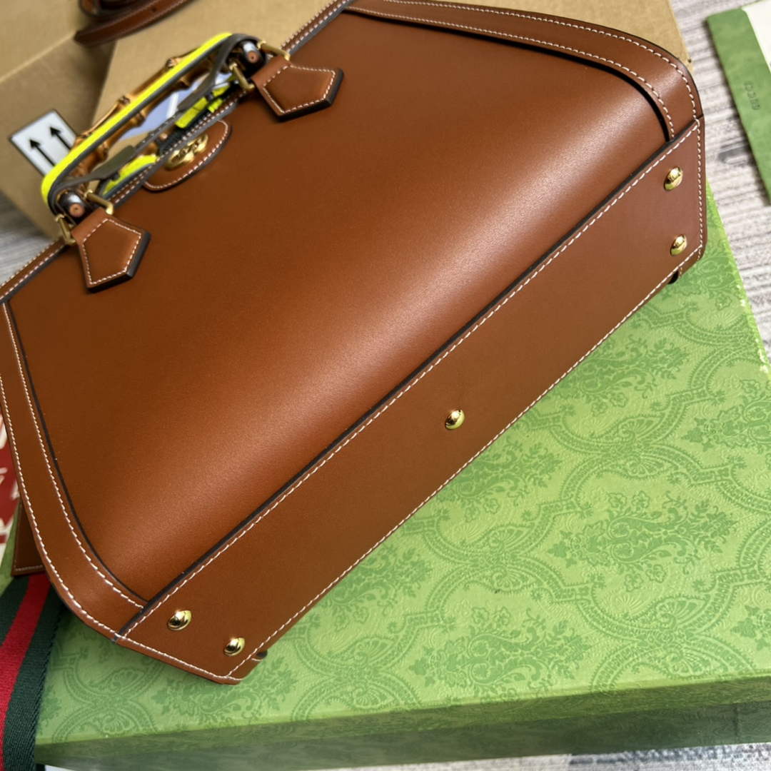 Gucci 702721 Diana Small Tote Bag Brown Leather