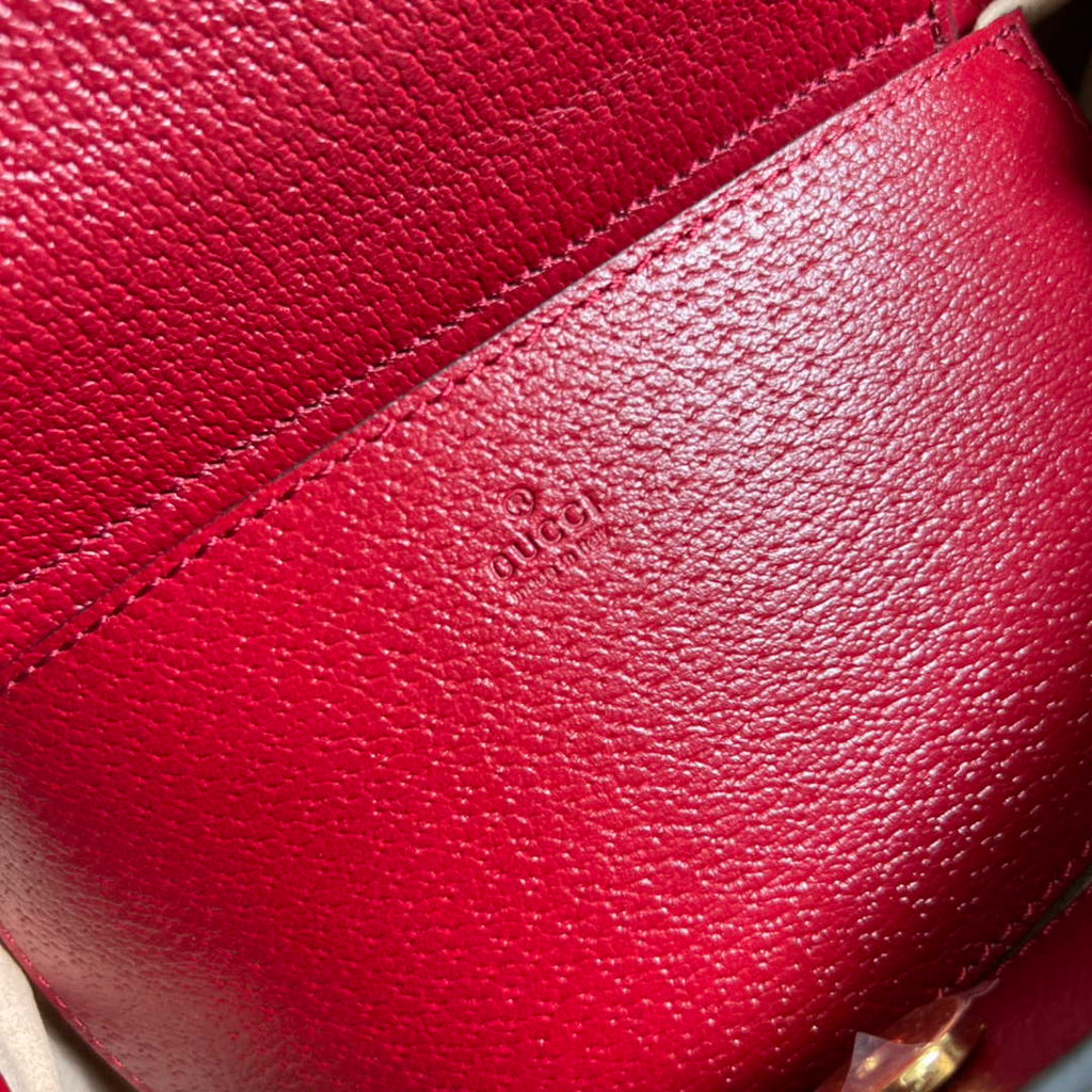 Gucci 702721 Diana Small Tote Bag Red Leather