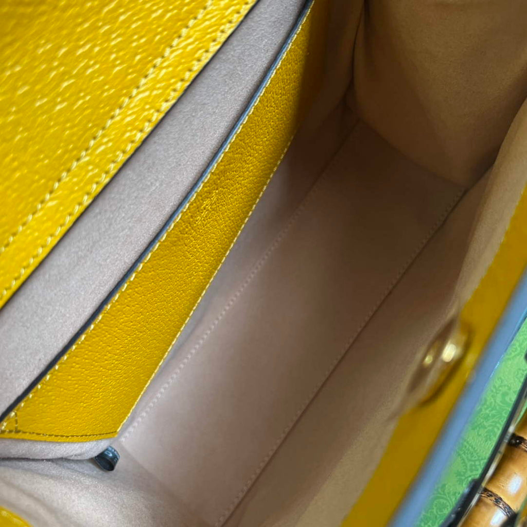 Gucci 702721 Diana Small Tote Bag Yellow Leather
