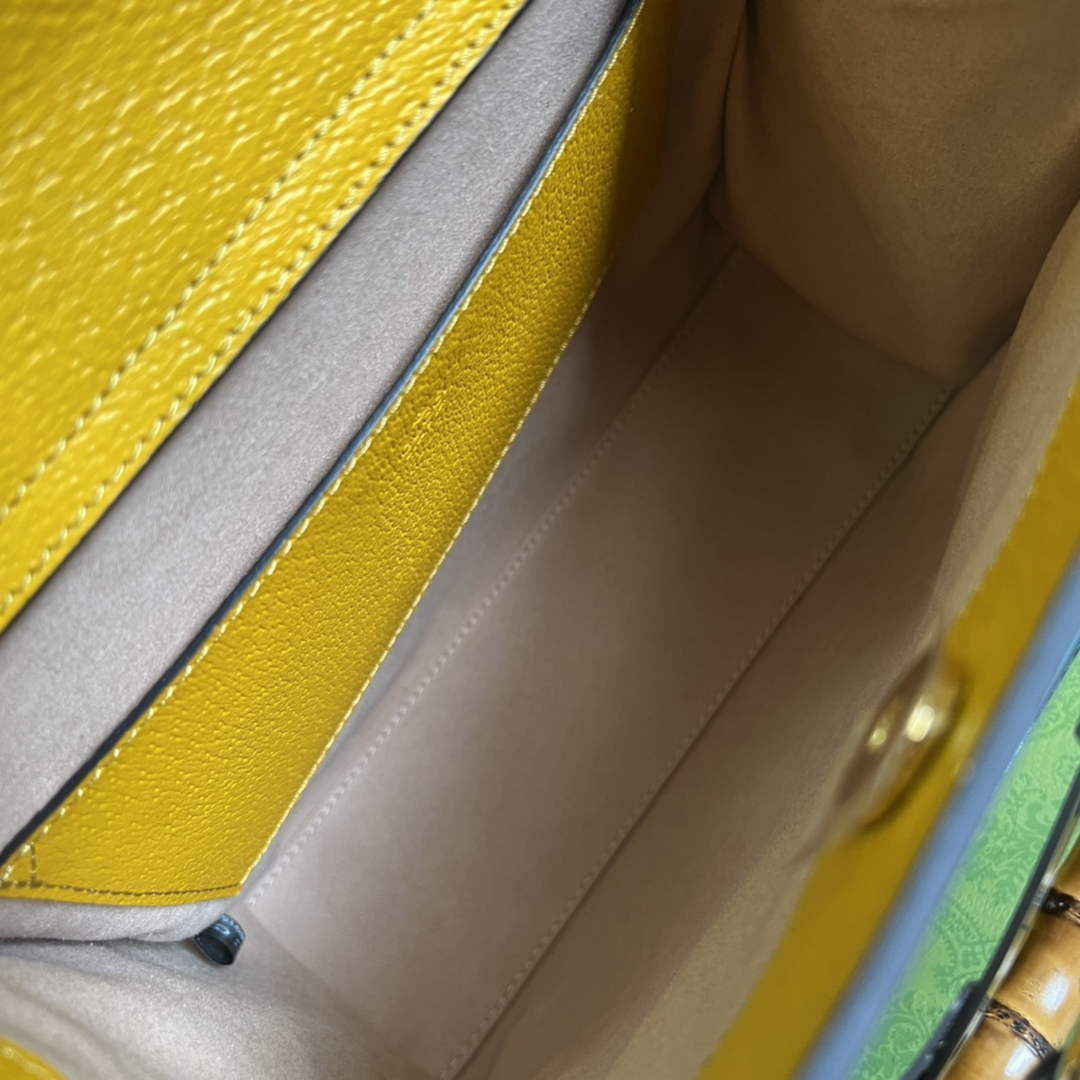 Gucci 702721 Diana Small Tote Bag Yellow Leather