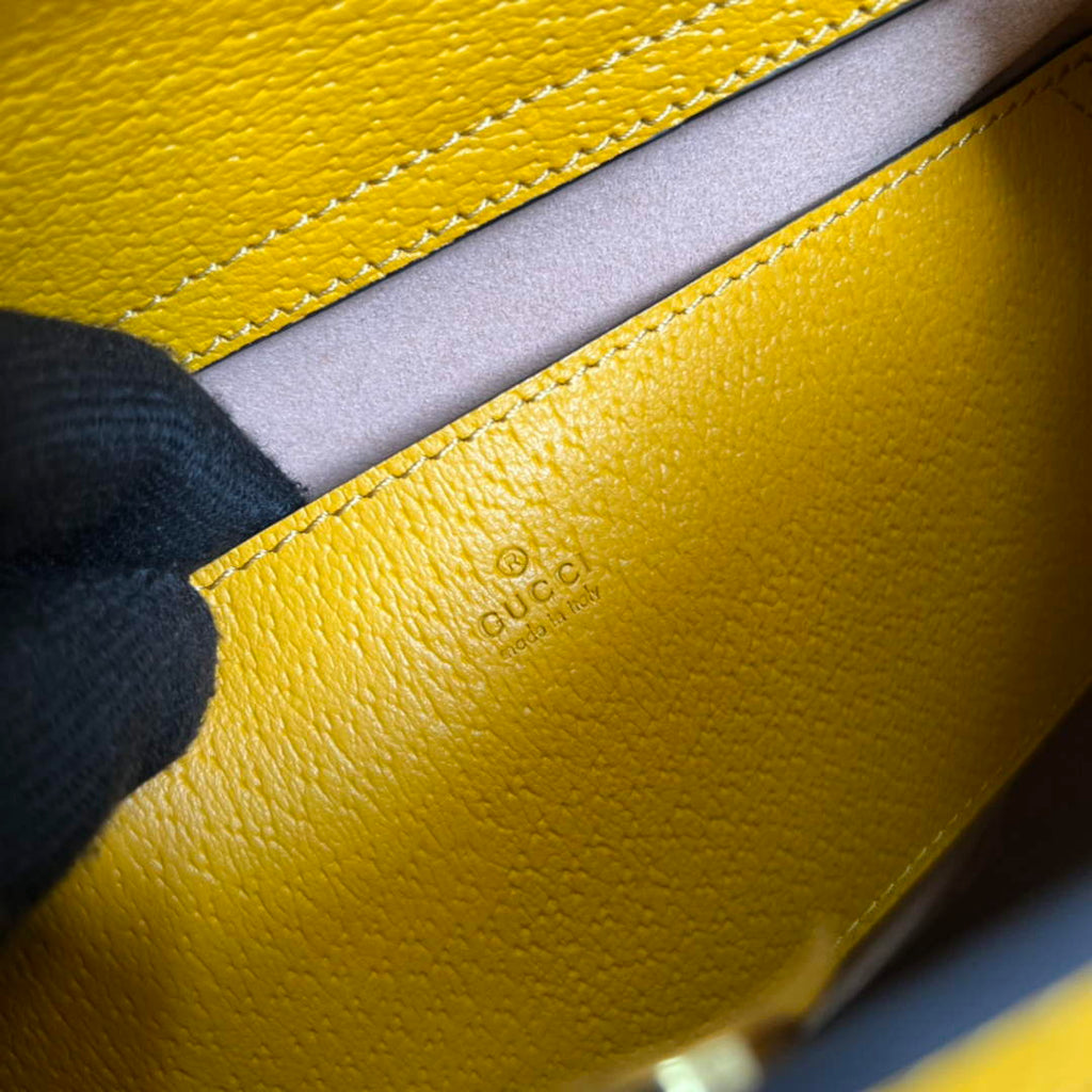 Gucci 702721 Diana Small Tote Bag Yellow Leather