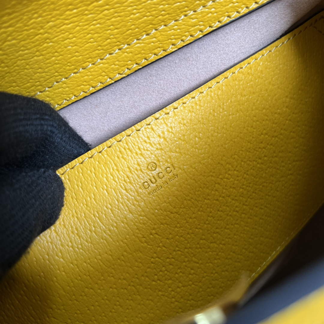 Gucci 702721 Diana Small Tote Bag Yellow Leather
