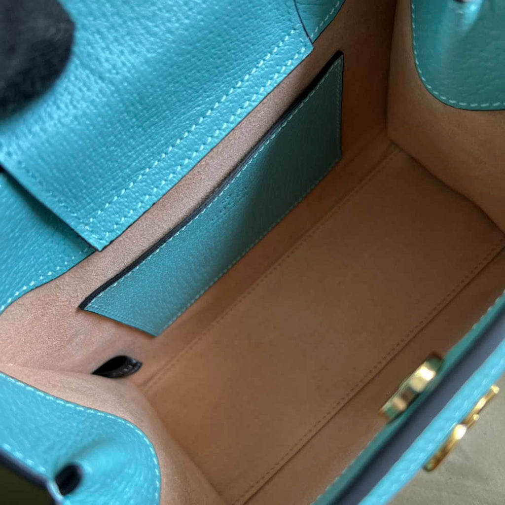 Gucci 702732 Diana mini tote bag Blue leather