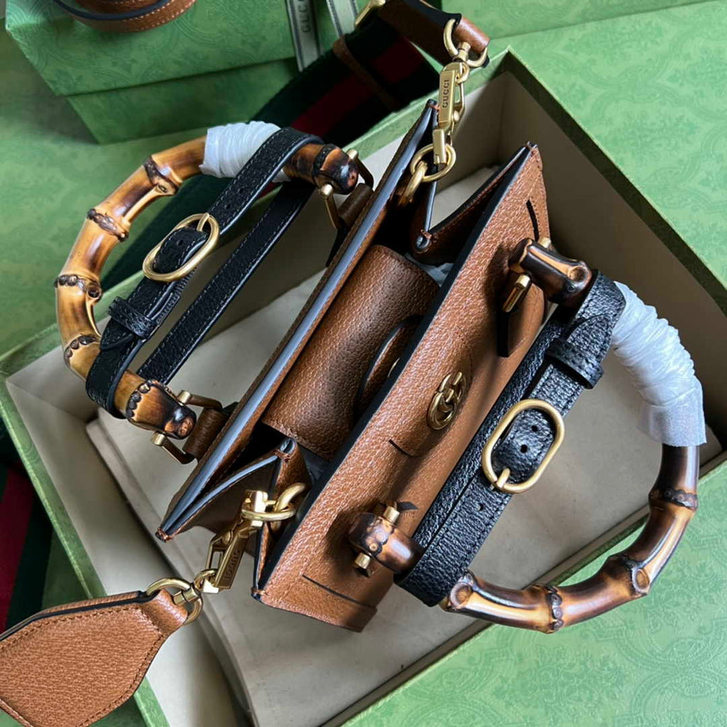 Gucci 702732 Diana mini tote bag leather tan