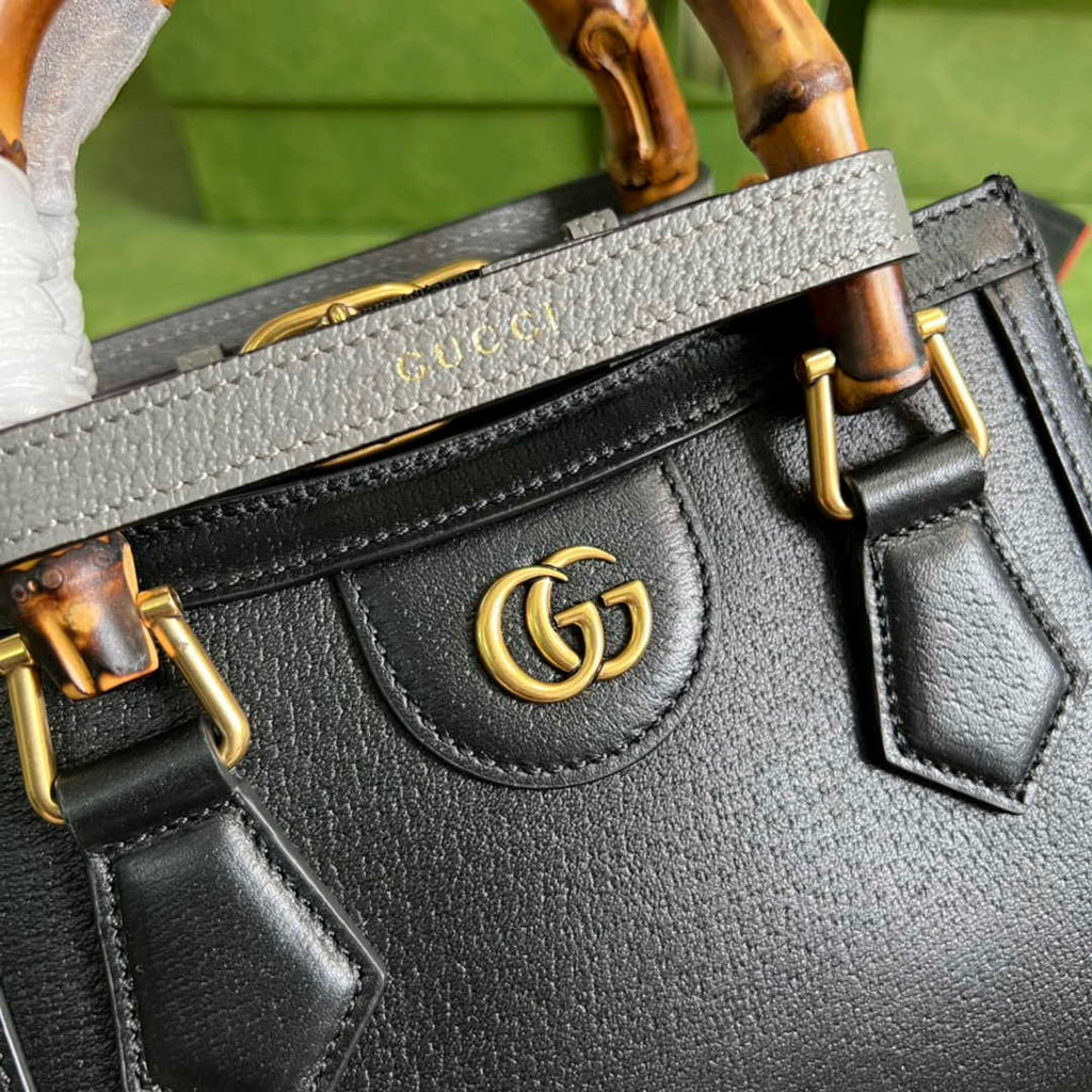 Gucci 702732 Diana mini tote bag Black leather