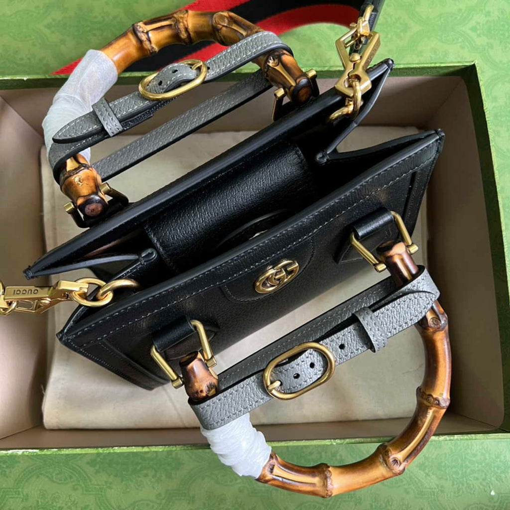 Gucci 702732 Diana mini tote bag Black leather