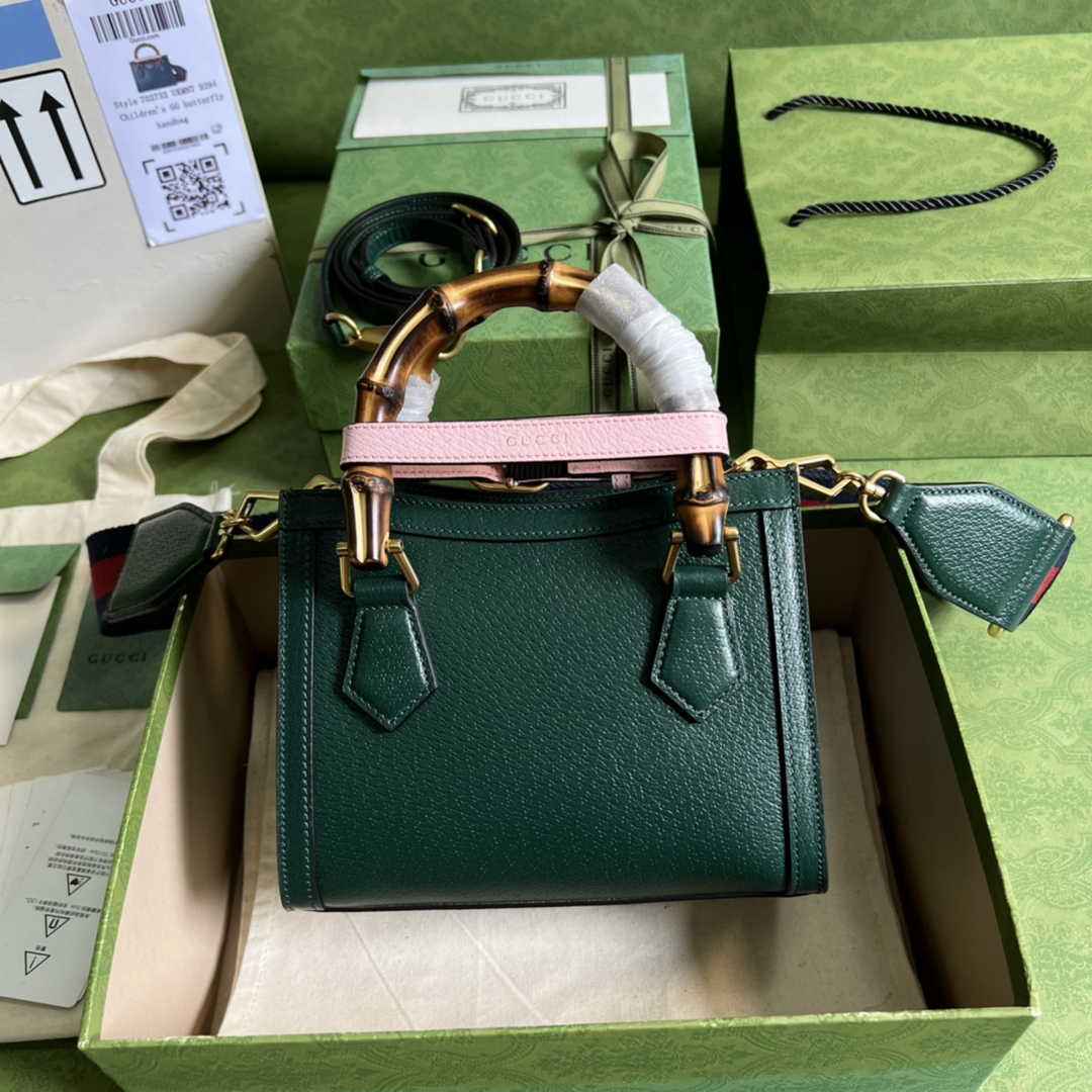 Gucci 702732 Diana mini tote bag Green leather