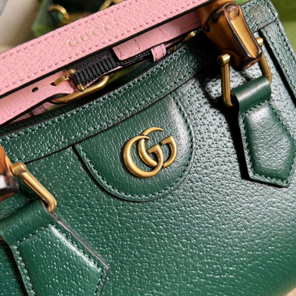 Gucci 702732 Diana mini tote bag Green leather