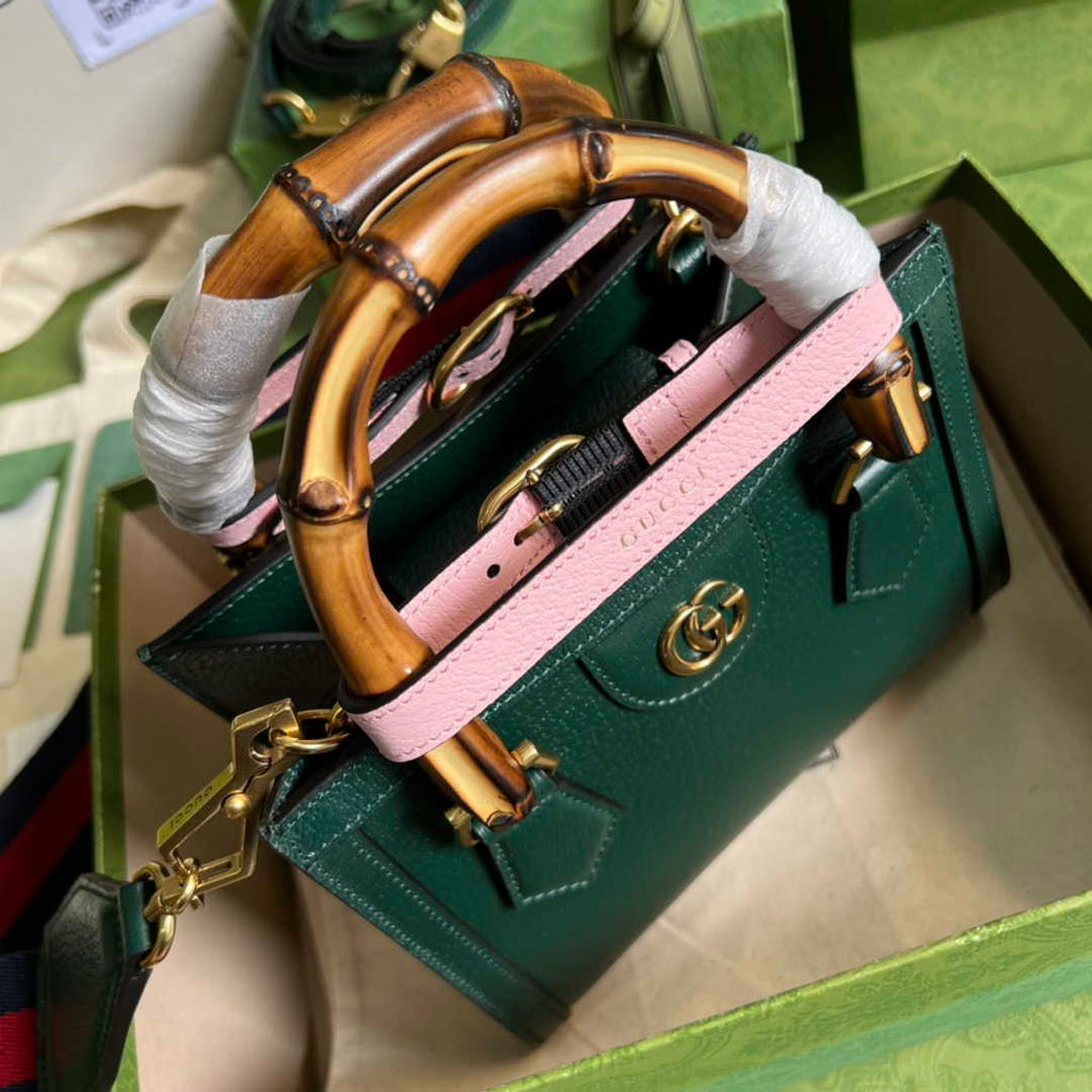 Gucci 702732 Diana mini tote bag Green leather