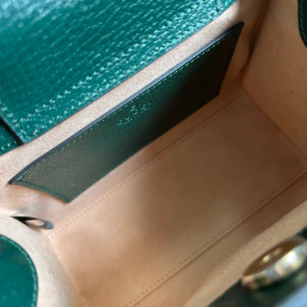 Gucci 702732 Diana mini tote bag Green leather