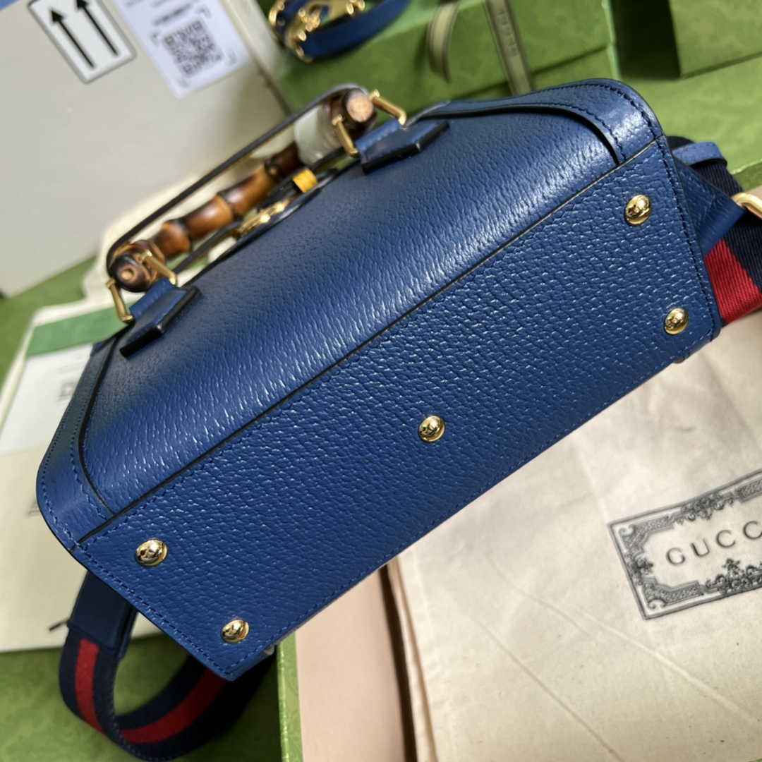 Gucci 702732 Diana mini tote bag Navy Blue leather