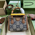 Gucci 702732 Diana mini tote bag GG Brown leather